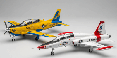 Professional photograph related to: T-6 Texan II vs T-38 Talon — Pilot Training Aircraft. High quali